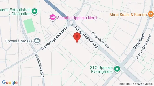 Lägenheter att hyra i Uppsala - kort over placeringen