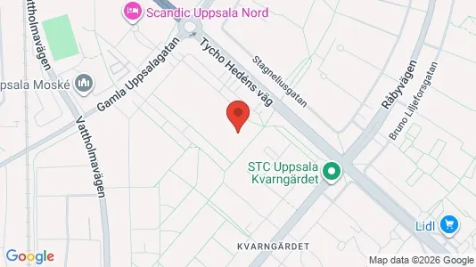 Lägenheter att hyra i Uppsala - kort over placeringen
