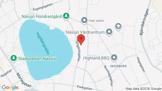 Lägenheter att hyra i Nässjö - kort over placeringen