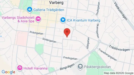Bostadsrätter till salu i Varberg - kort over placeringen