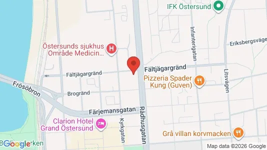 Lägenheter att hyra i Östersund - kort over placeringen