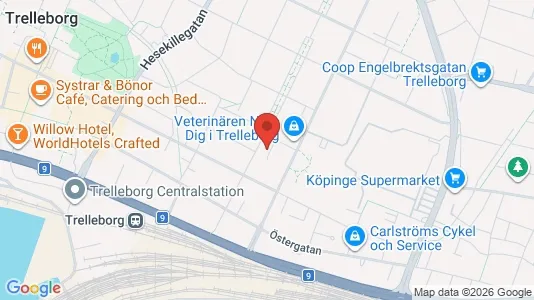 Lägenheter att hyra i Trelleborg - kort over placeringen