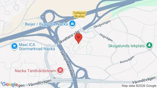 Lägenheter till salu i Nacka - kort over placeringen