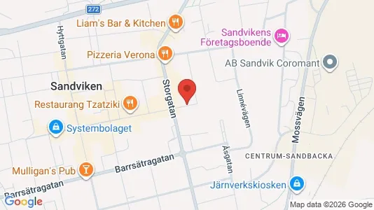Bostadsrätter till salu i Sandviken - kort over placeringen