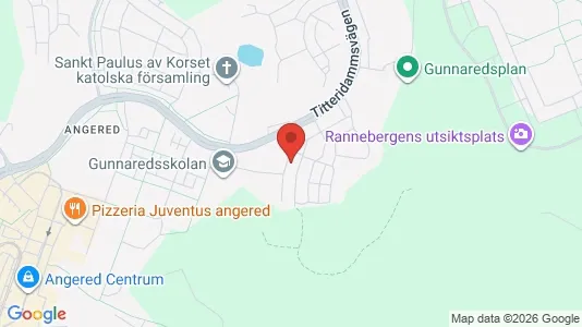 Bostadsrätter till salu i Angered - kort over placeringen