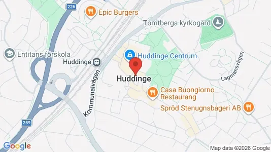 Lägenheter till salu i Huddinge - kort over placeringen