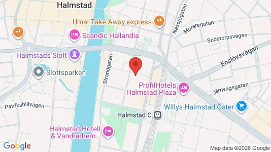 Lägenheter att hyra i Halmstad - kort over placeringen