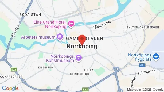 Lägenheter att hyra i Norrköping - kort over placeringen