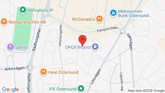 Bostadsrätter till salu i Östersund - kort over placeringen