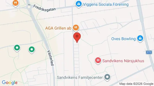 Bostadsrätter till salu i Sandviken - kort over placeringen