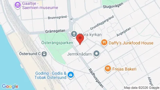 Lägenheter till salu i Östersund - kort over placeringen