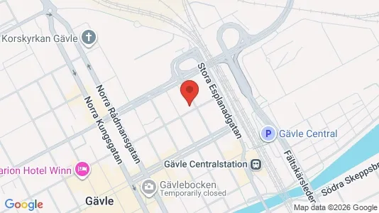 Lägenheter att hyra i Gävle - kort over placeringen