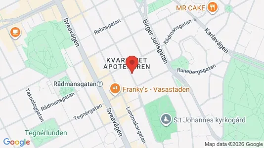Bostadsrätter till salu i Vasastan - kort over placeringen