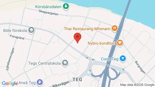 Lägenheter att hyra i Umeå - kort over placeringen