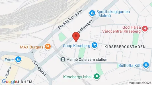 Lägenheter att hyra i Kirseberg - kort over placeringen