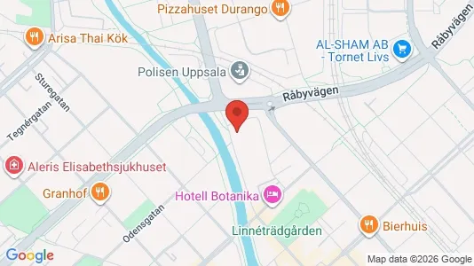 Lägenheter att hyra i Uppsala - kort over placeringen