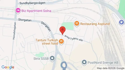 Lägenheter att hyra i Solna - kort over placeringen