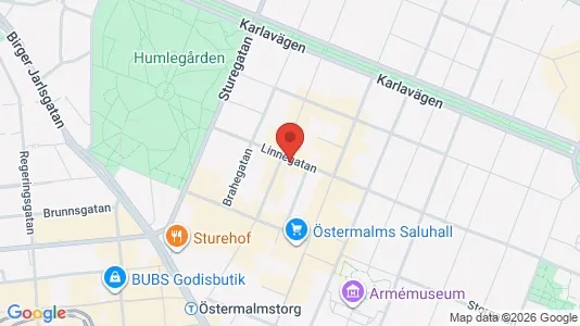 Lägenheter att hyra i Östermalm - kort over placeringen