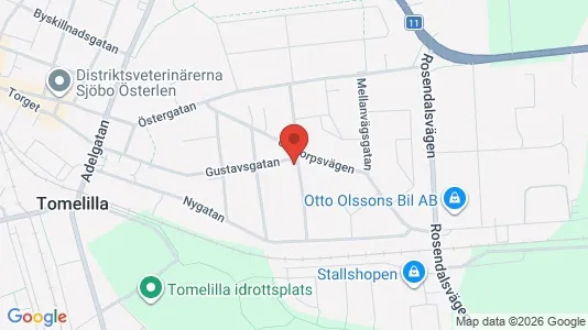 Lägenheter att hyra i Tomelilla - kort over placeringen