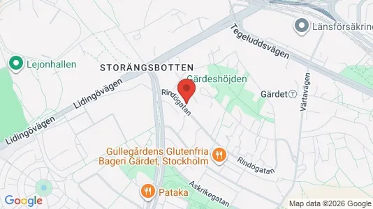 Lägenheter till salu i Gärdet/Djurgården - kort over placeringen