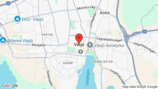 Hus till salu i Växjö - kort over placeringen