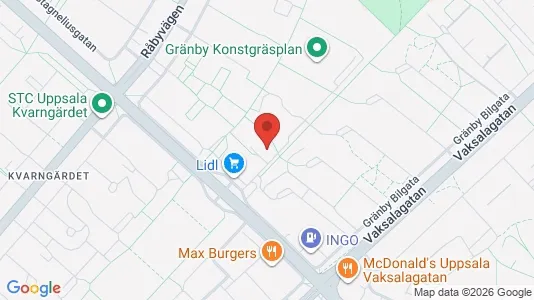 Lägenheter att hyra i Uppsala - kort over placeringen