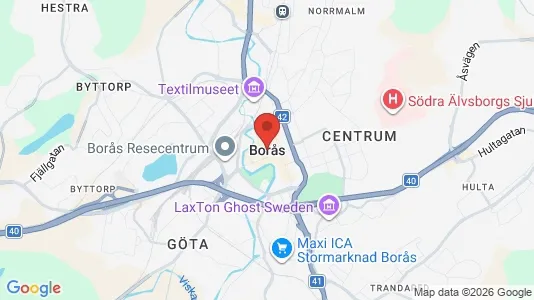 Lägenheter att hyra i Borås - kort over placeringen