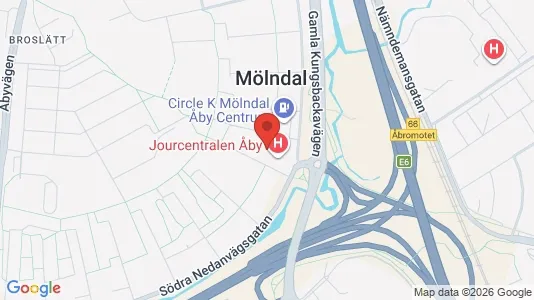 Lägenheter att hyra i Mölndal - kort over placeringen