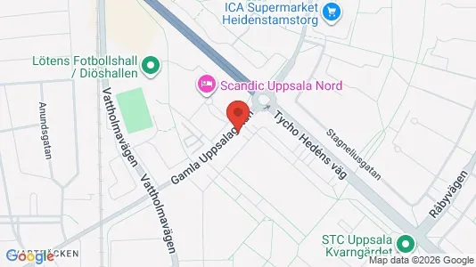 Lägenheter att hyra i Uppsala - kort over placeringen