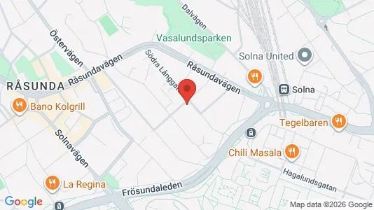 Lägenheter att hyra i Solna - kort over placeringen