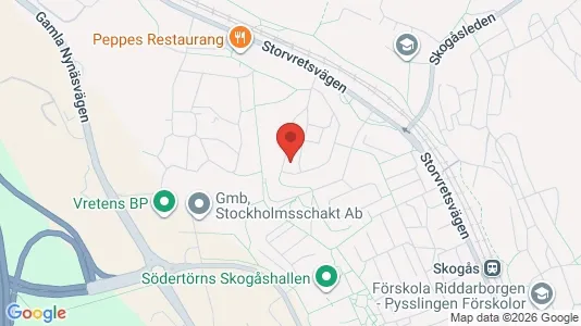 Lägenheter att hyra i Huddinge - kort over placeringen