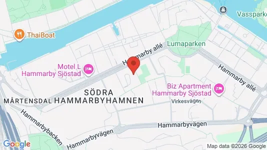 Lägenheter att hyra i Hammarbyhamnen - kort over placeringen