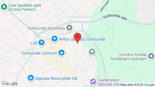 Lägenheter att hyra i Uppsala - kort over placeringen