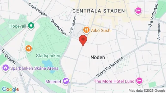 Lägenheter att hyra i Lund - kort over placeringen