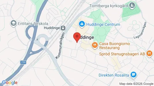 Lägenheter att hyra i Huddinge - kort over placeringen