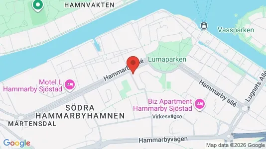 Lägenheter att hyra i Hammarbyhamnen - kort over placeringen