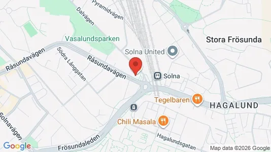 Lägenheter att hyra i Solna - kort over placeringen