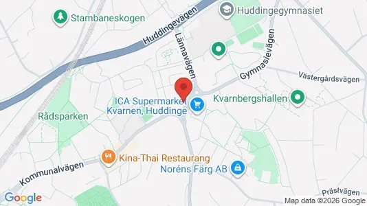 Lägenheter att hyra i Huddinge - kort over placeringen