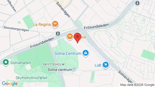 Lägenheter att hyra i Solna - kort over placeringen