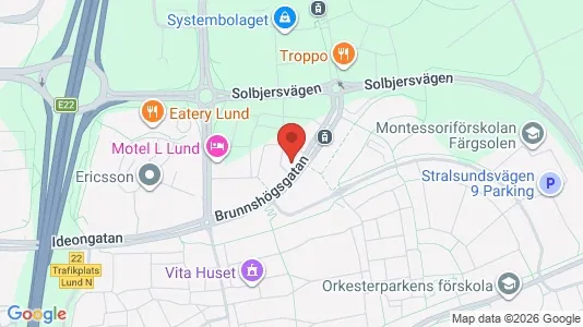 Lägenheter att hyra i Lund - kort over placeringen