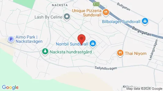 Lägenheter att hyra i Sundsvall - kort over placeringen