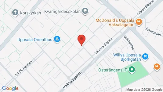 Lägenheter att hyra i Uppsala - kort over placeringen