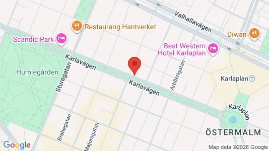 Lägenheter att hyra i Östermalm - kort over placeringen
