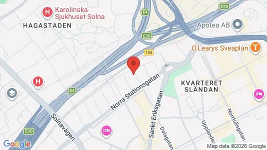 Lägenheter att hyra i Vasastan - kort over placeringen
