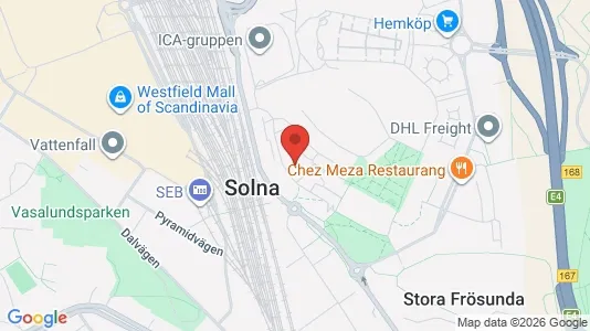 Lägenheter att hyra i Solna - kort over placeringen