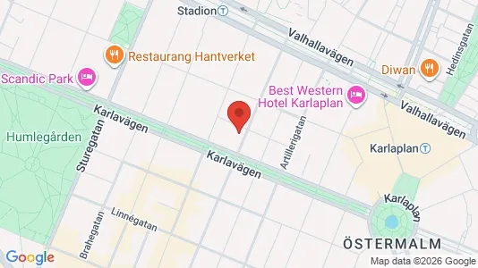 Lägenheter att hyra i Östermalm - kort over placeringen