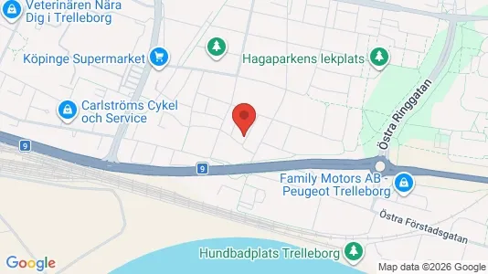 Lägenheter att hyra i Trelleborg - kort over placeringen