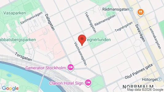 Lägenheter att hyra i Vasastan - kort over placeringen