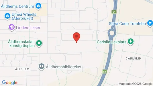 Lägenheter att hyra i Umeå - kort over placeringen