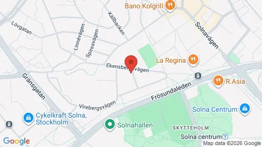 Lägenheter att hyra i Solna - kort over placeringen